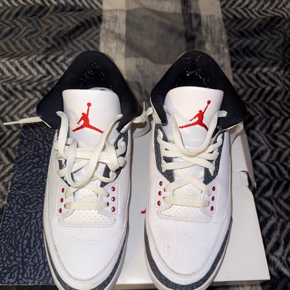 Air Jordan 3s White and Black Sneakers
